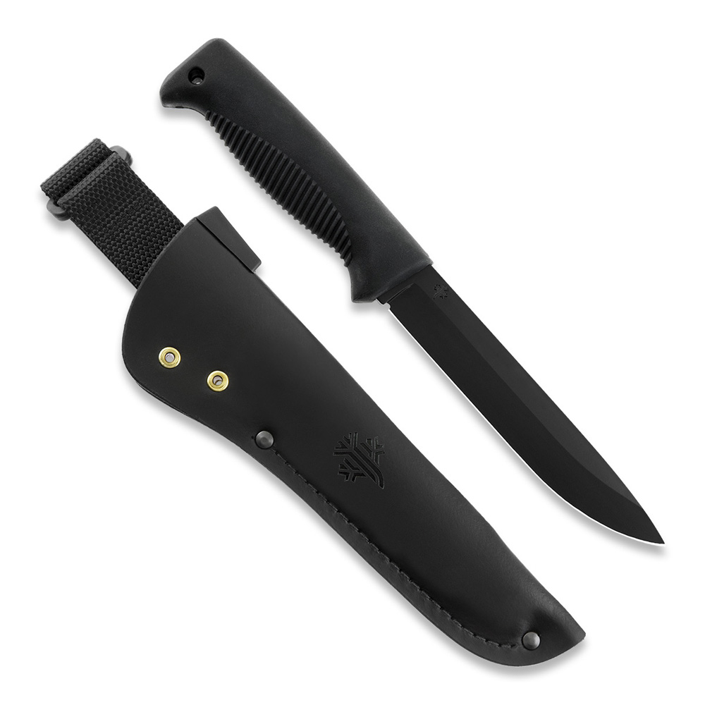 M95_01black_leather M95 RANGER PUUKKO PTFE Teflon / Black, leather sheath